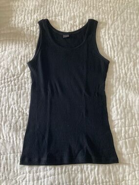 100% Wool - DILLING Ribbed Merino Tank - Black